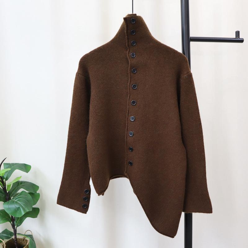 Premium temperament knitted cardigan autumn and winter new design irregular sweater jacket women