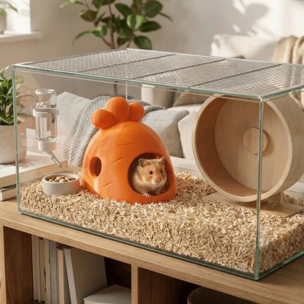Carrot Shaped Small Pet Sleeping Nest Plastic Hamster Hideout Cute Hamster House For Small Pets