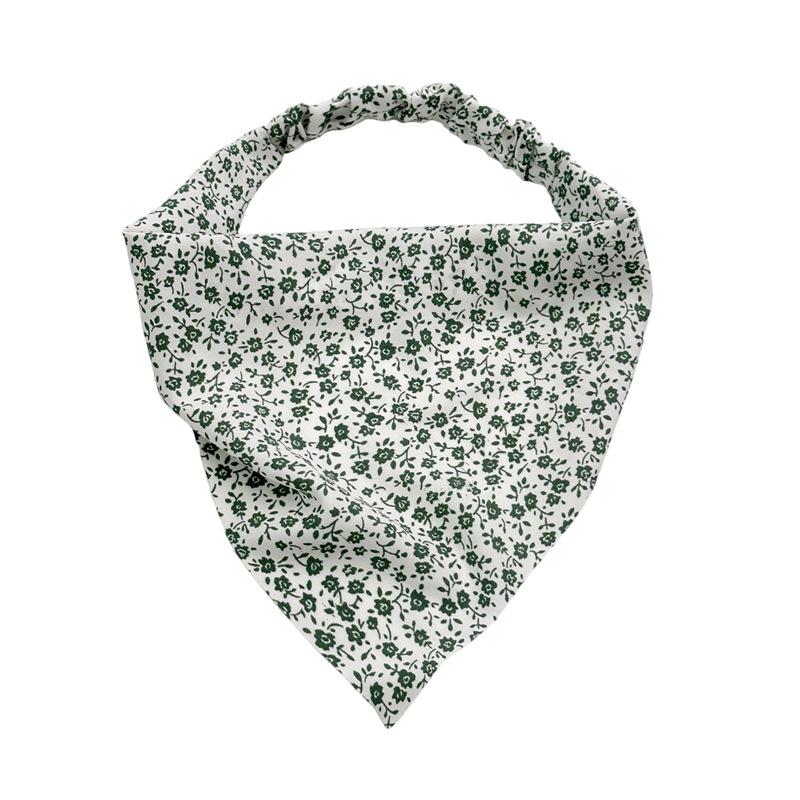 New Small Floral Fabric Chiffon Headscarf, Triangular Scarf, Women's Elastic Band Silk Scarf, Head Wrap, Headscarf