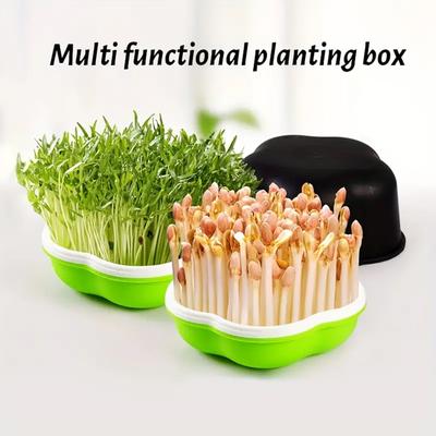 1 Set Household Seed Sprouting Tray Growing Kit with Light Proof Dome Drain Holes and Tray for Sprouting Seeds Garden Supplies