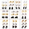 3 Paires Boucles d'Oreilles Animaux Dessin Animé Acier Inoxydable Boucles d'Oreilles Chat pour Femmes Petites Puces d'Oreilles Bijoux Piercing Oreille Drôle
