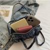Vintage Mini Denim Boston Bag Women's Crossbody Bag