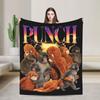 Team Punch Monkey Fleece Throw Blanket tBaby Monkey Holding Plush Toy Blanket for Bedding Outdoor Ultra-Soft Bed Rug,