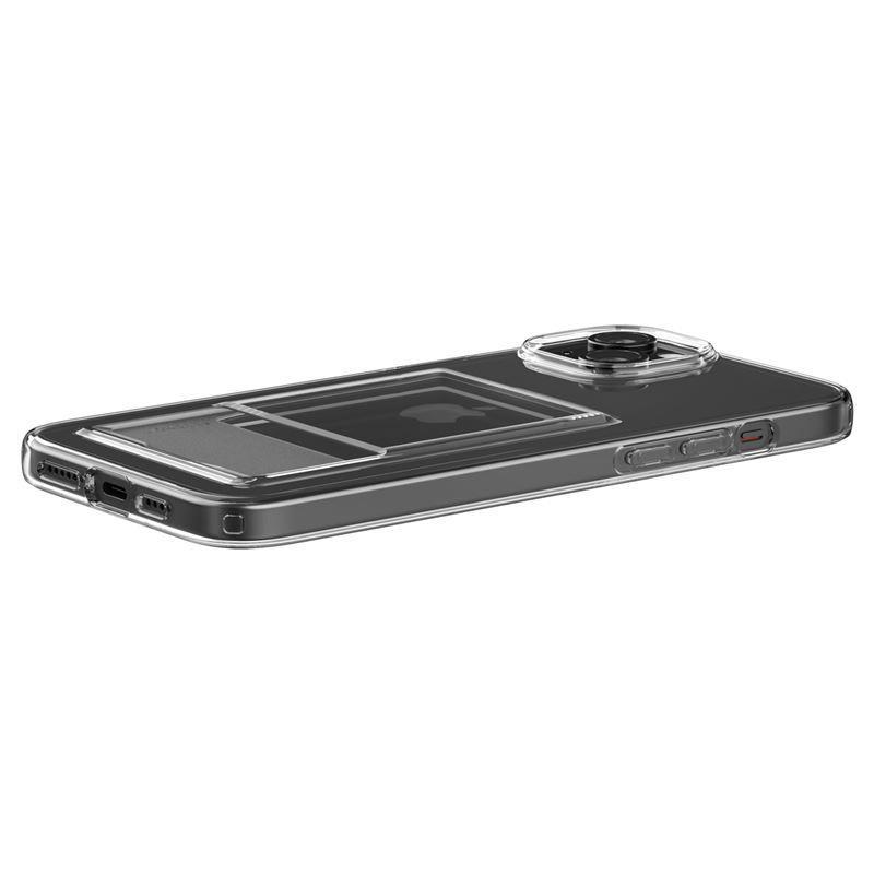 Spigen Crystal Clear pouzdro se slotem na karty pro iPhone 15 Plus - Průhledné