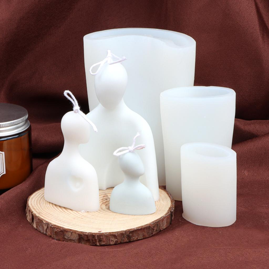 Simple Style Art Family Candle Mould Home Decoration Father Mother Children Wax Plaster Statue Making Tool Silicone Mold