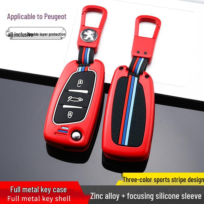 Dongfeng Peugeot Key Case for Models 207, 301, 308, 408, 508, and 3008 with Logo.