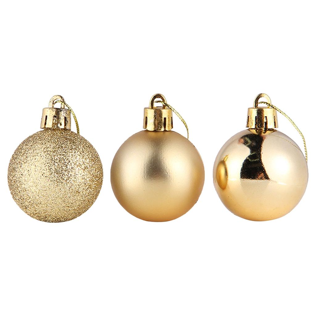 Christmas Decoration 4cm 24 Christmas Ball Hanging Decoration Bright Barrel Ball Electroplated Plastic Ball