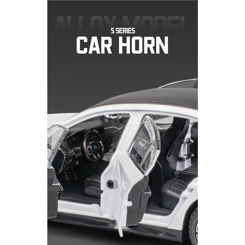 1/24 BMW 5 Series 530 530LI Coupe Alloy Luxy Sports Car Model Diecasts Metal Vehicles Car Model Sound and Light Simulation Kids Gift