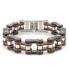 Titanium Steel Cycling Bracelet Men Punk Style Geometric Design Bike Rider Safety Accessory Black Red Or