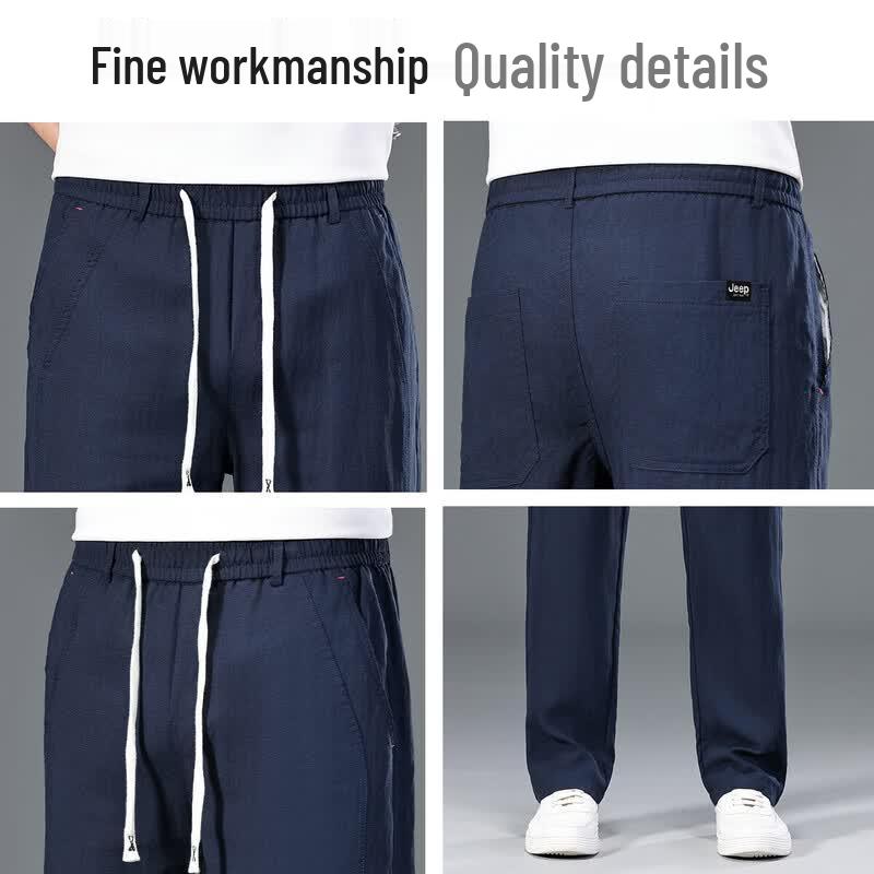 Jeep Men's Lyocell Tencel Summer Breathable Straight-Leg Pants