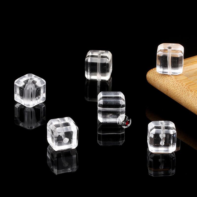 Natural White Crystal Flower Cube Beads - DIY Bracelet Charms & Accessories