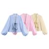 Jnleaog Spring New Arrival Women's Clothing Fashion Style French Fashion 3 Colors Shoelace Bowknot Decoration Casual Long Sleeves Shirt