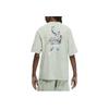 Jordan Character Letter Print Casual Crew Neck Short Sleeve T-Shirt Men Tops Aqua-Blue DM1445-017
