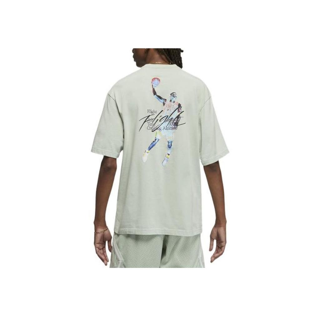 Jordan Character Letter Print Casual Crew Neck Short Sleeve T-Shirt Men Tops Aqua-Blue DM1445-017
