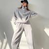 2 Pcs/Set Spring Autumn Women Top Pants Set Stand Collar Long Sleeve Sweatshirt