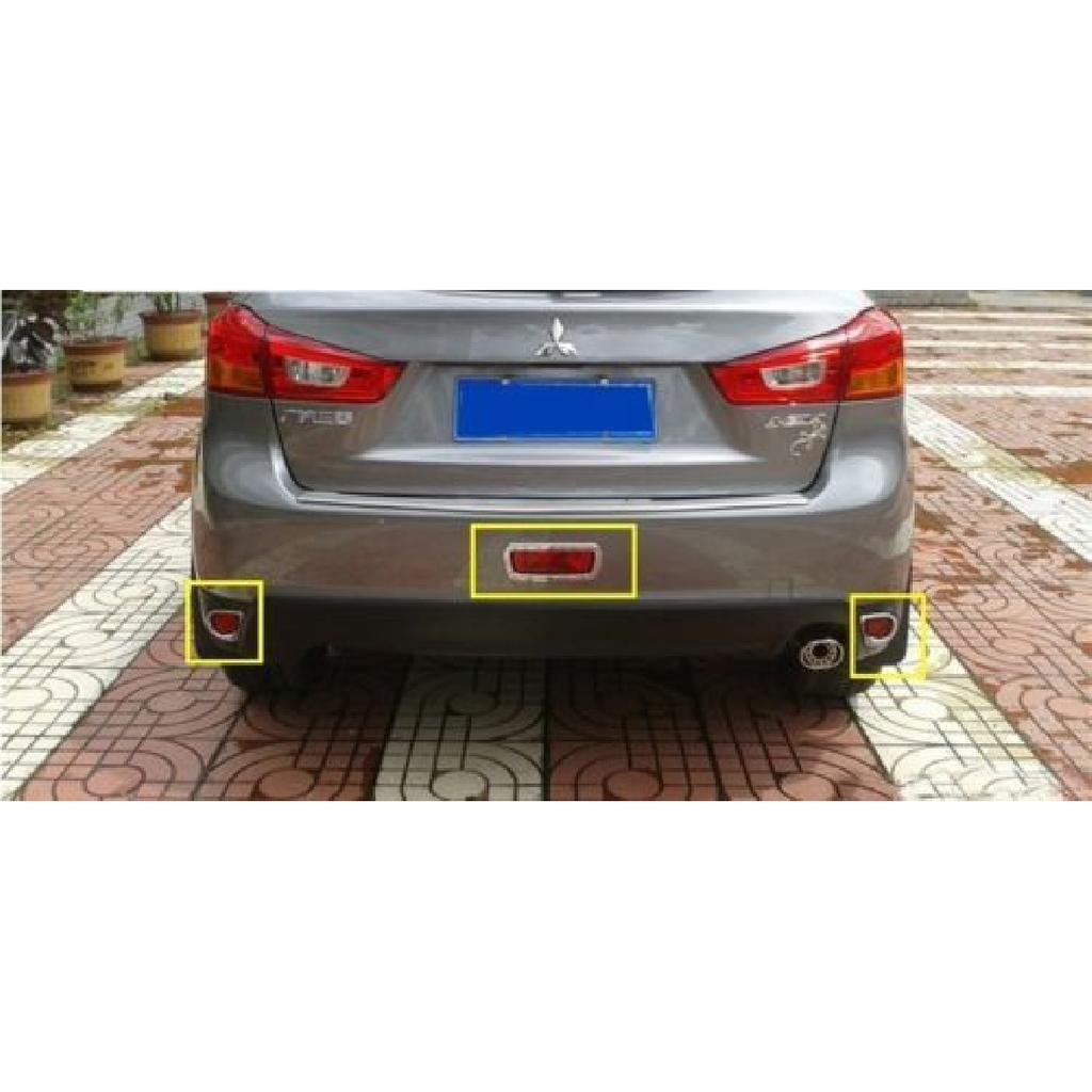 Chrome Front Rear Fog Light Cover trim for 2013-2015 Mitsubishi Outlander Sport