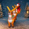 11.8FT LED Inflatable Christmas Yard Decora Santa Sleigh 3 Reindeer Xmas Toy Christmas Supplies Home Ornament Gift Holiday Decor