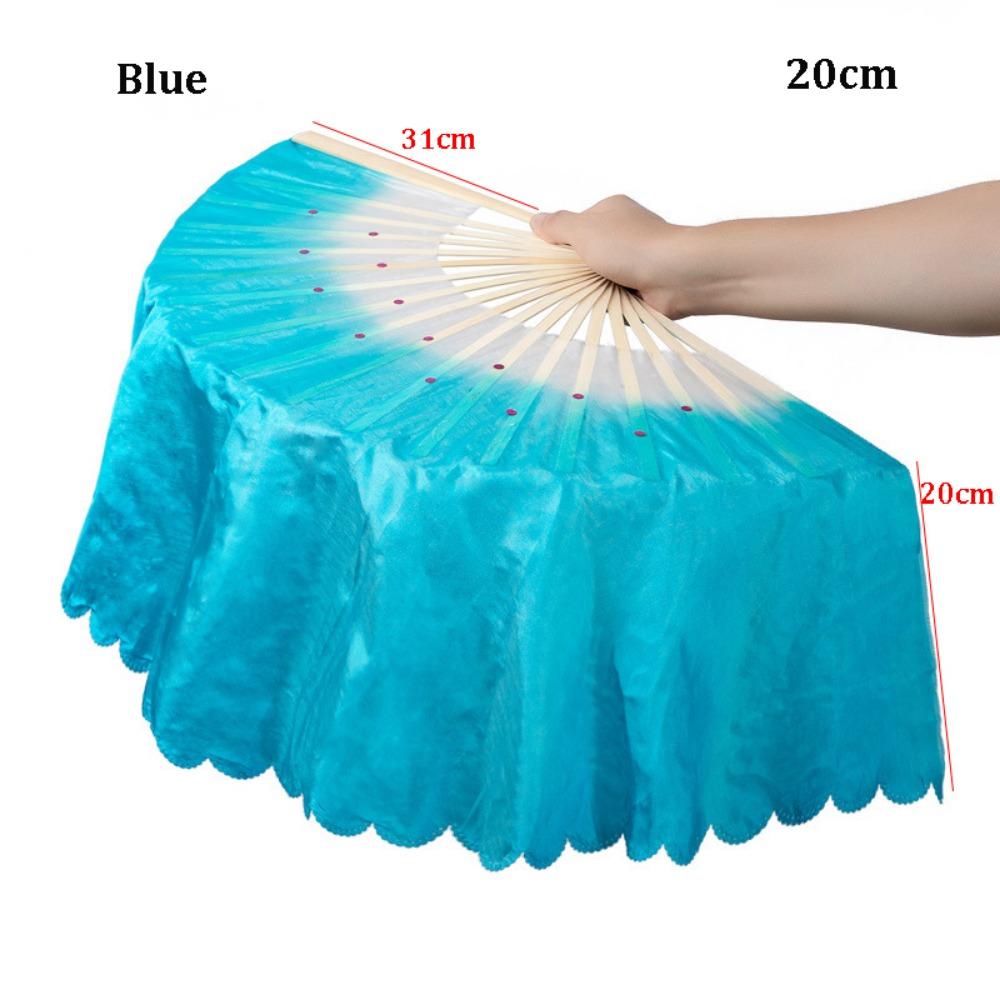 Multicolors Chinese Short Bellydance Fan 17/20cm Half Circle Silk Veil Pairs Bamboo Fans