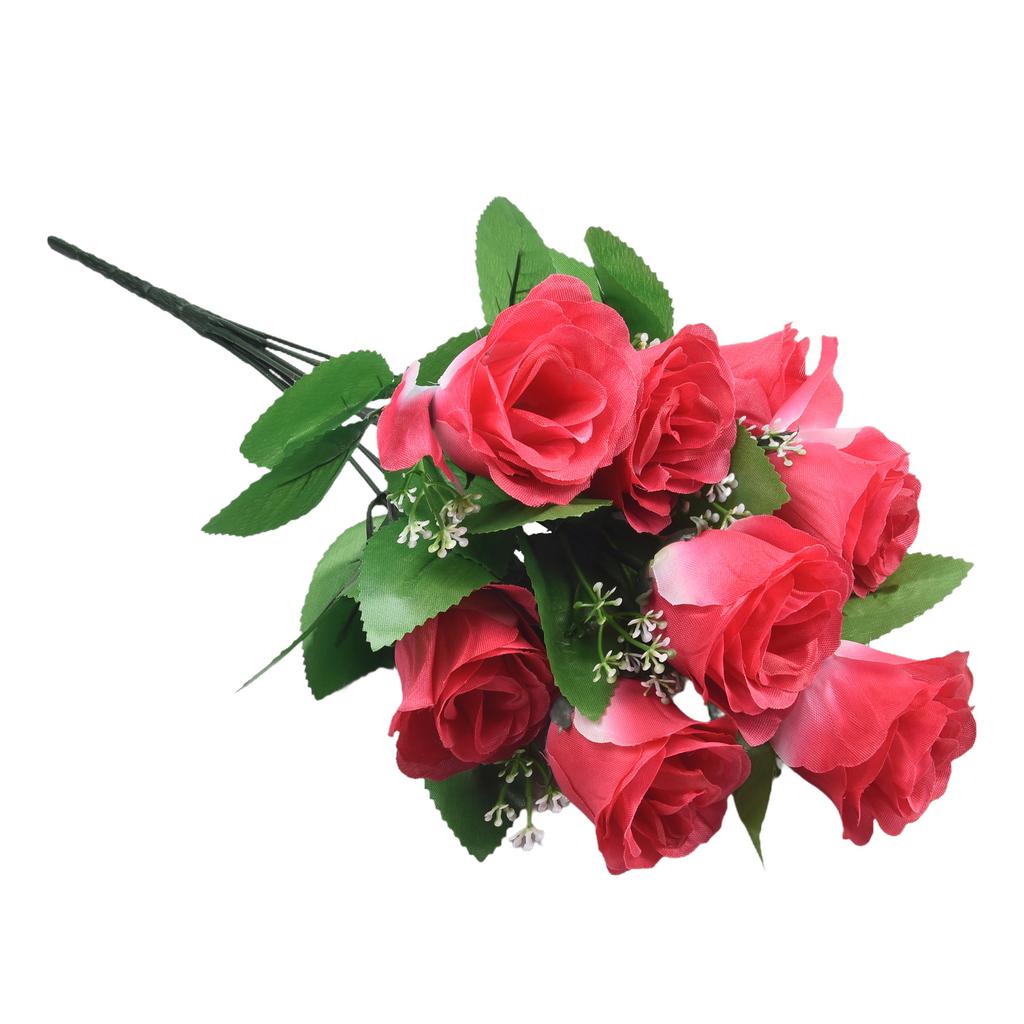 Simulated Flower Fake Flowers Sunset Red Yellow Rose Red Blue Milk White Plastic Simulated Silk Plastic Flower