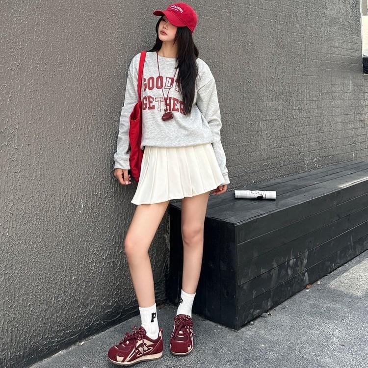 Leather Platform Mesh Forrest Gump Shoes Women's 2025 Autumn New Retro Red Forrest Gump Shoes Round Head Casual Sports Shoes