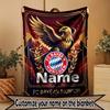 Custom Name Personalized FC Bayern Munich Print Blanket, Home Decor, Bedroom, Sofa, Camping, Couch, Gifts for Birthday Christmas