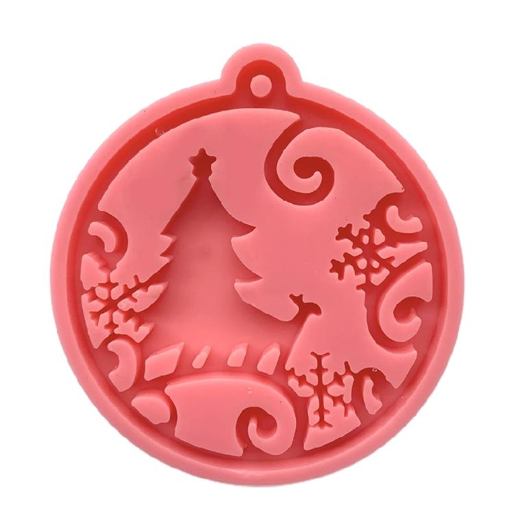 

Pink Shiny Glossy Christmas Keychain Silicone Mold for Christmas Love Gift Craft