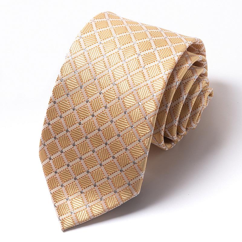 Men'S Tie Business Dress Tie Polyester Groom Wedding Festive Striped 8Cm Tie