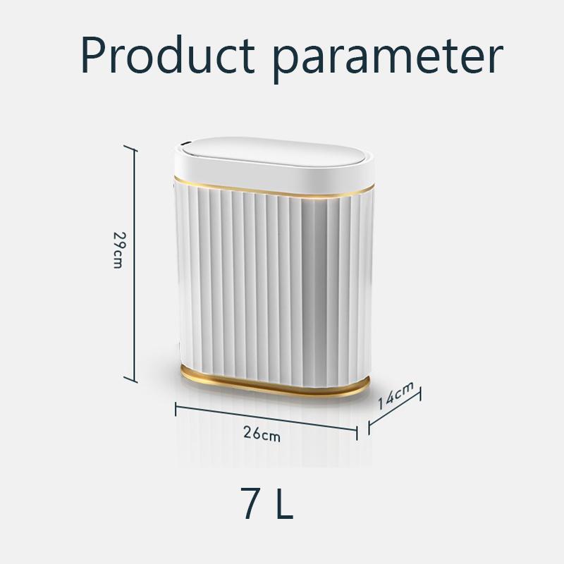 7L Smart Sensor Trash Can For Kitchen Garbage Tin For Bathroom Light Luxury Family Living Room Cracks Trash Bin