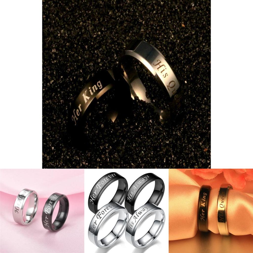 Elegante Partnerringe für Sie und Ihn, König und Königin, im robusten Edelstahl-Design