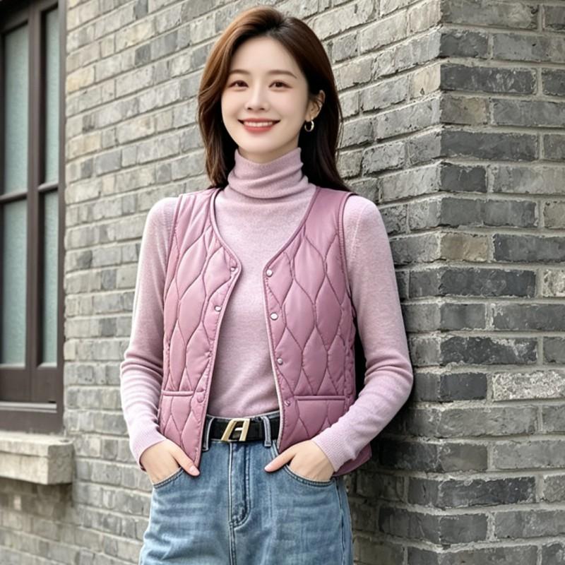 Womens Padded Vest Lightweight Warm Sleeveless Coat Short Outerwear Winter
