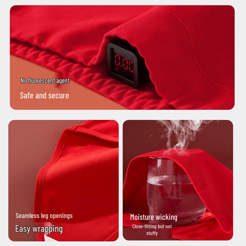 MIIOW Women's Red Antibacterial Cotton Briefs 4-Pack