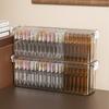 Transparent Acrylic Desktop Storage Box Cosmetic Organizer Plastic Rectangular Home Organization Tool Divided Lid Storage Box