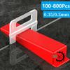 100-800PCS Floor Tile Leveling System Clips Spacers Straps Tile Piler Wadge Ceramic Tile Laying Leveling Construction Tools