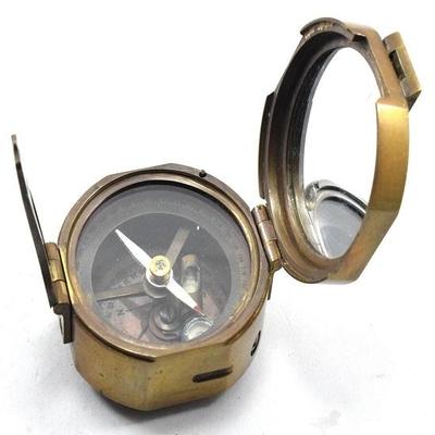 Nautisch massief messing Brunton kompas, 2,5 inch volledig functioneel kompas, Stanley London Brunton kompas