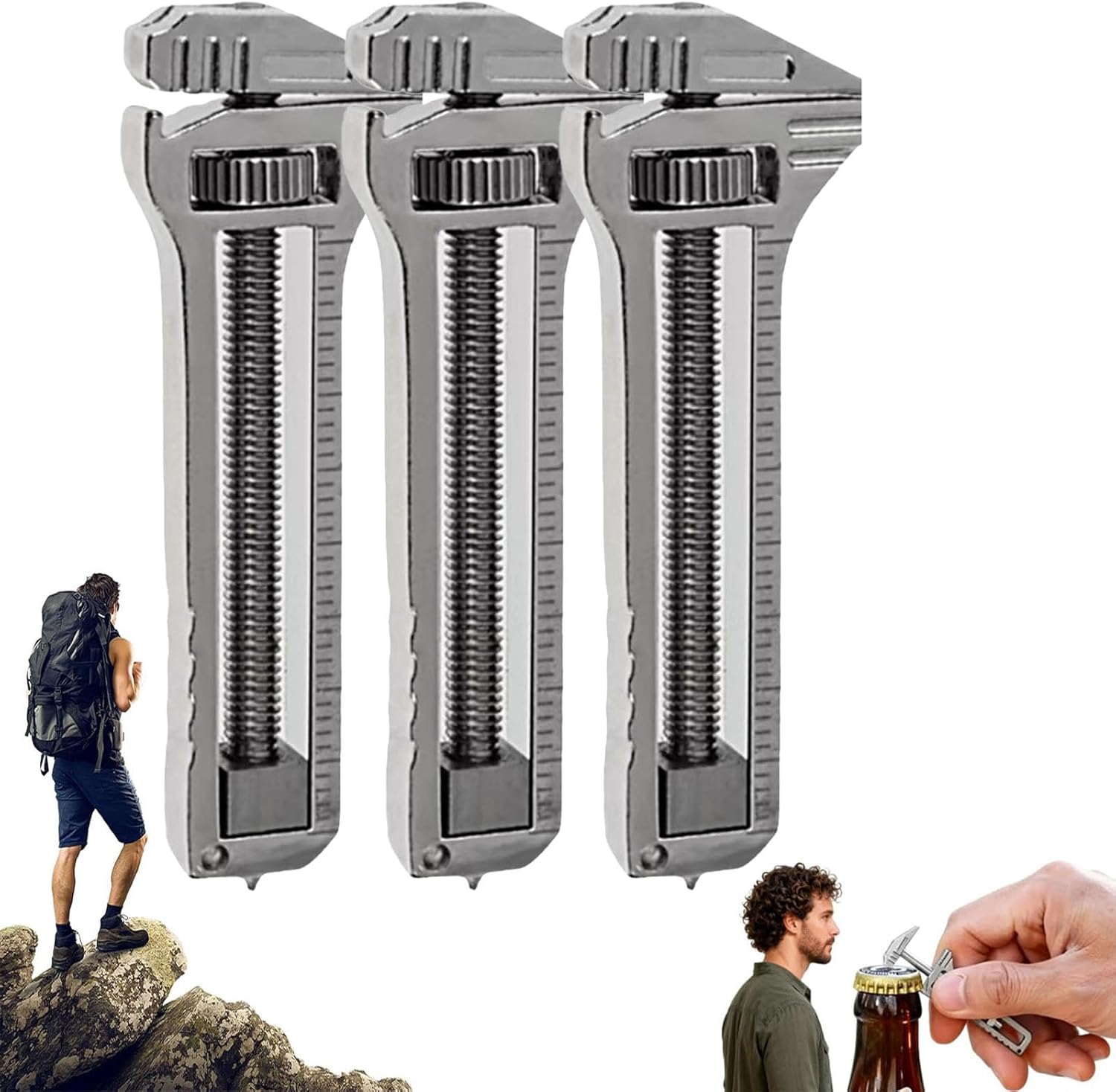 Multifunktionswerkzeug Schraubenschlüssel 1-S EDC Tragbares Werkzeug Schlüsselanhänger Kette Taschenmesser Messschieber Flaschenöffner Camping Überlebensset Mini