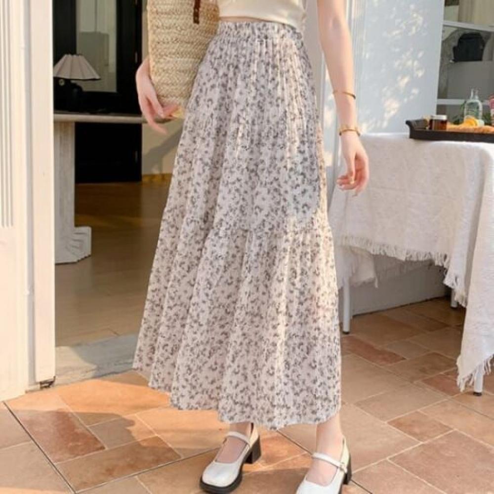Navava Women Lovely Flower Banding Long Skirt Ns458