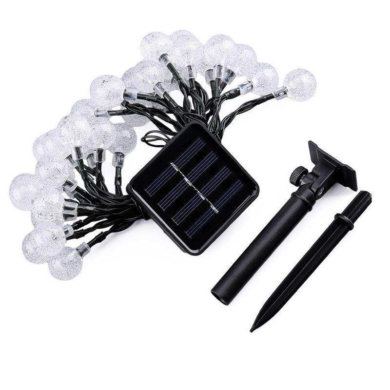 Solar-Powered LED Crystal Ball String Lights for Outdoor Camping & Tents