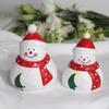 Hand Carved Wooden Santa/Snowman/Tree Figurine Carving Ornament Christmas Miniature Sculpture Table Decorations Gift