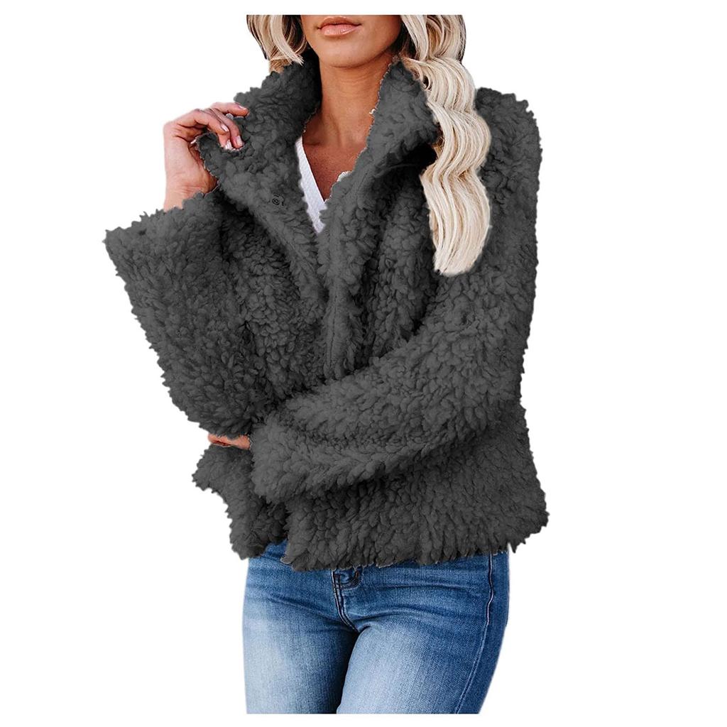 Jackets For Women Casual Fleece Fuzzy Faux Shearling Warm Winter Outwear Jackets Shaggy Coat