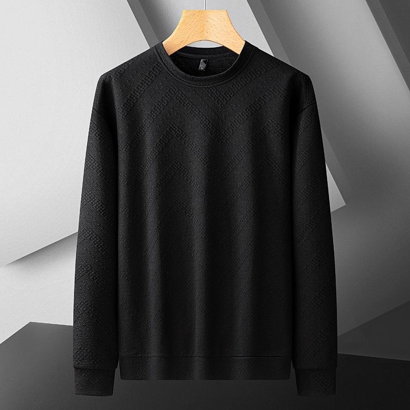 

Мужской теплый свитер большого размера, мягкий, из высококачественной ткани, свободный, повседневный, спортивный, с длинным рукавом, футболка-свитер 7XL чёрный