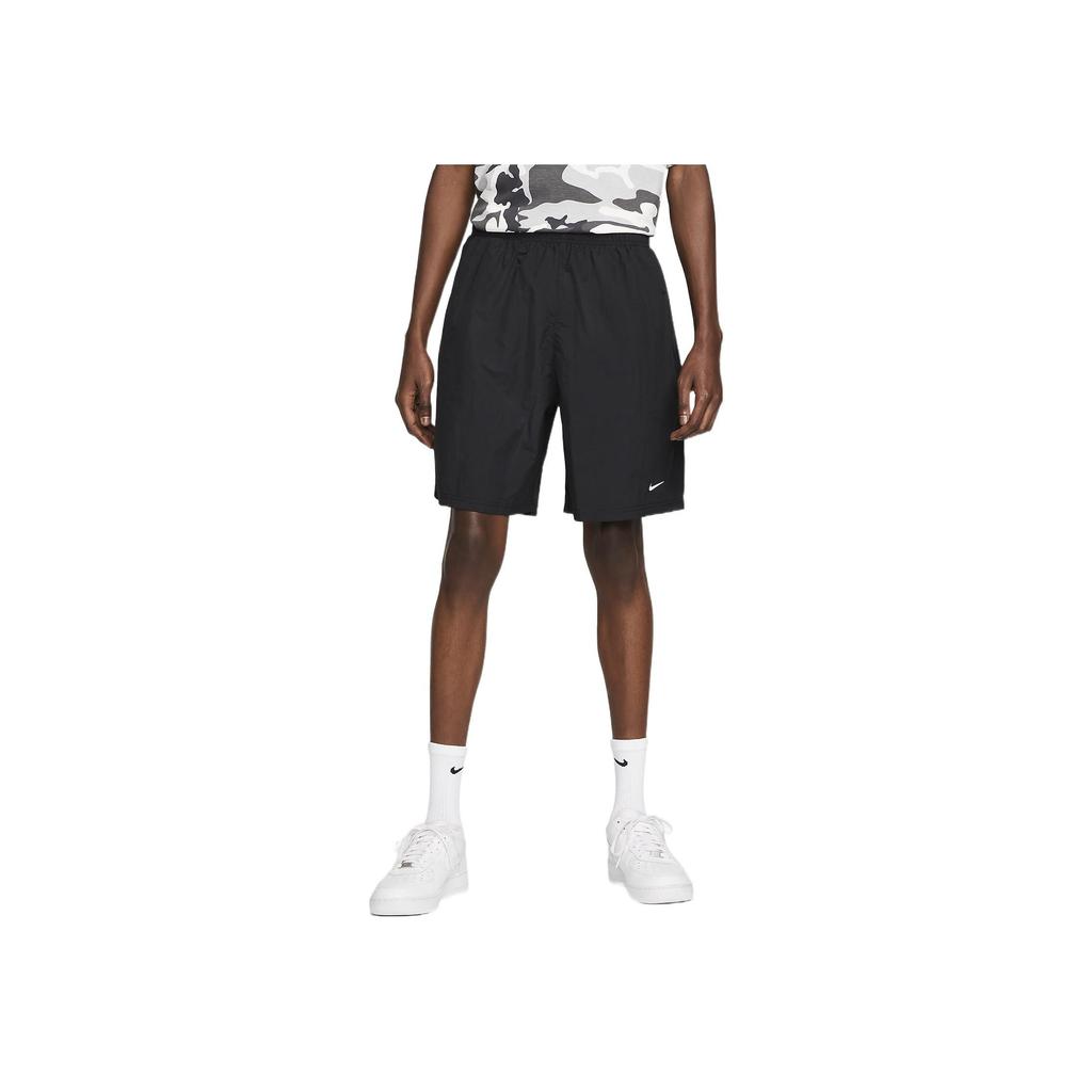 Nike Solo Swoosh Woven Shorts Black/White Men Streetwear DX0749-010