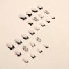 24pcs Mid-length Square Shape Press On Nails, Black Fake Nail With Heart Decor, Glossy Full Cover Nails For Women