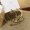 New Exaggerated Square Hoop Earrings Large Earrings S925 Silver Needle European and American Style Fashion Simple and Elegant Japanese and Korean Ins