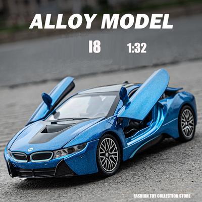 Nuovo 1: 32 I8 Modello di Auto in Lega Alta Simulazione Diecasts Giocattolo Con Suono e Luce Veicoli Pull Back Giocattoli Decorativi Per Bambini Regalo