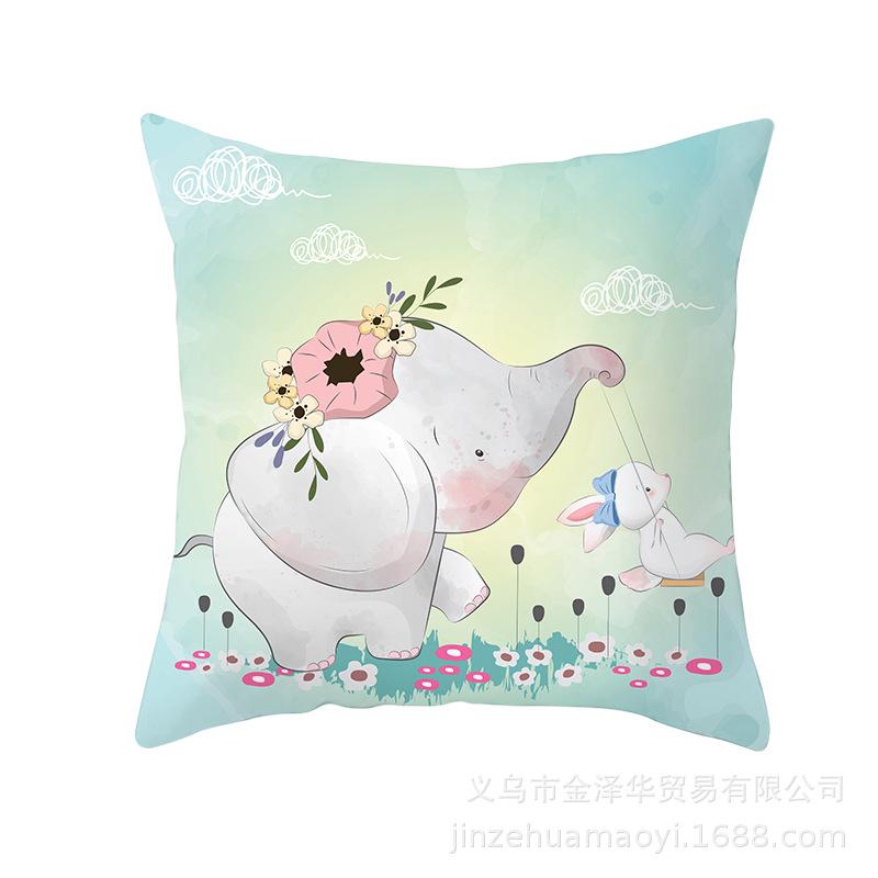 Cute Animal Cartoon Print Pillow Cover Shopee Home Supplies Car Sofa Cushion Cover