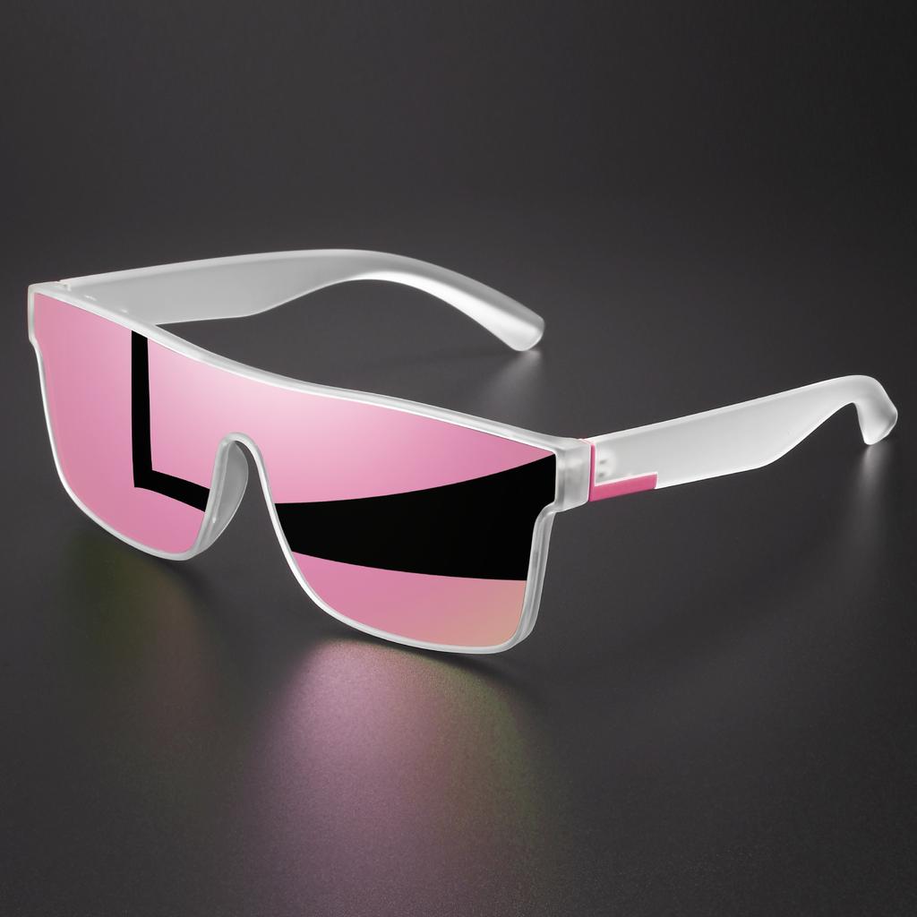 Classic Colorful Square Sports Sunglasses - One-Piece Lens, UV400 Unisex Comfort Fit for Cycling, Travel, Outdoor & Daily Use