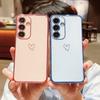 Suitable for Samsung S25ULTRA Electroplated Hollow Love Mobile Phone Case A14 Silicone All Inclusive A54 Protective Case