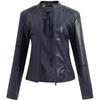 Cross-border European size women's leather jacket women's slim jacket jacket women's locomotive clothing large size stand-up collar leather jacket 