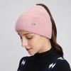 A Women's Knitted Hat with Exposed Braids, Autumn and Winter Thick Ear Protection Hat, Women's High Ponytail Braid