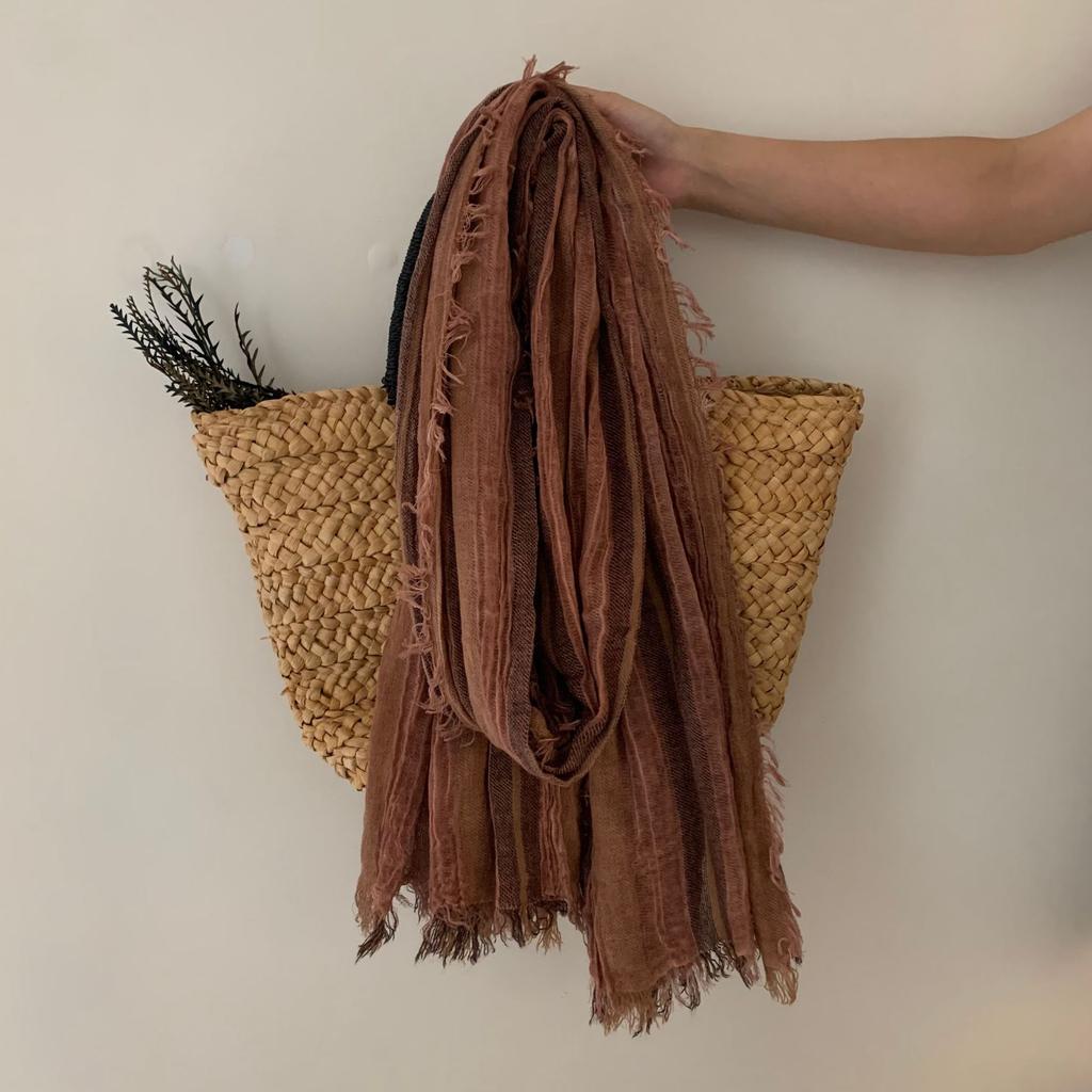 Cotton Linen Tie-dye Striped Men's Scarf Autumn Winter Warm Men Scarves Tassel Long Shawl Male Accessories Bufanda Wraps